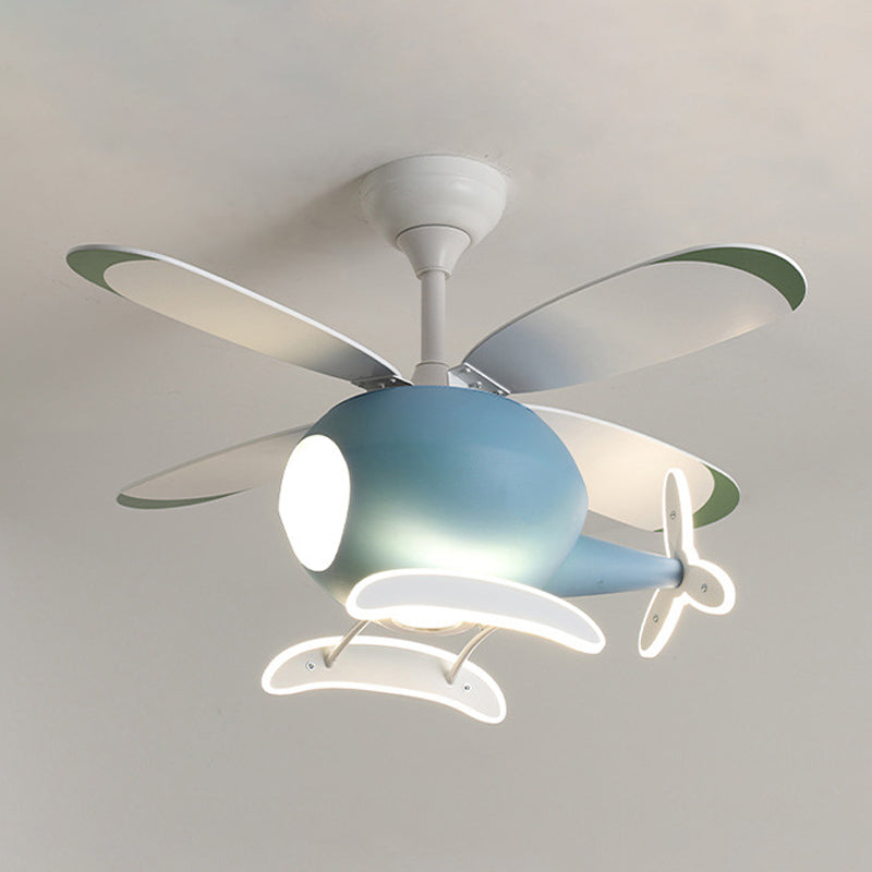 Nordic Ceiling Fan Light Fixture Creative LED Ceiling Lamp for Children's Bedroom