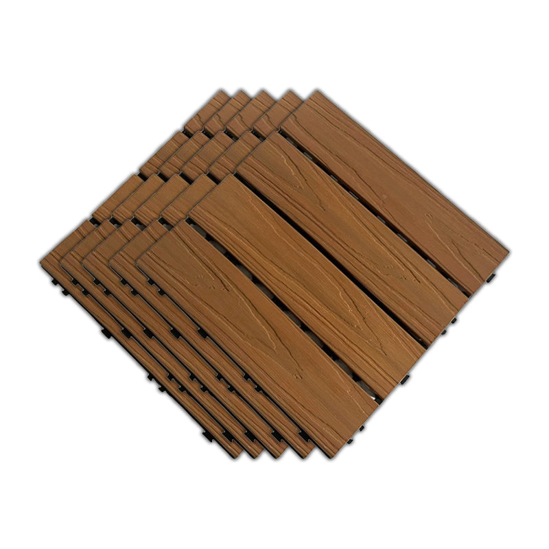 Outdoor Patio Flooring Tiles Embossed Composite Snap Fit Decking Tiles