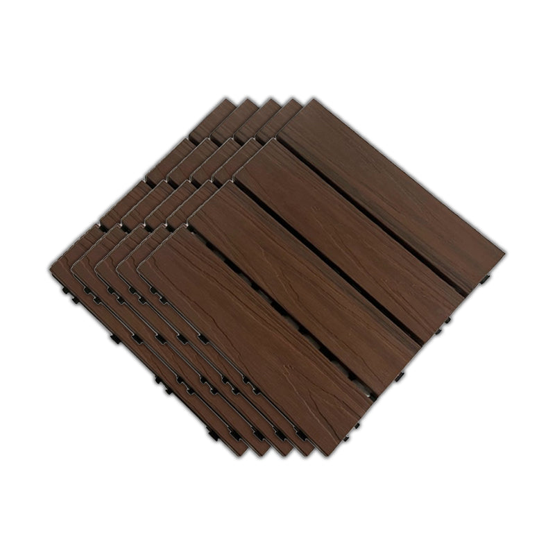 Outdoor Patio Flooring Tiles Embossed Composite Snap Fit Decking Tiles