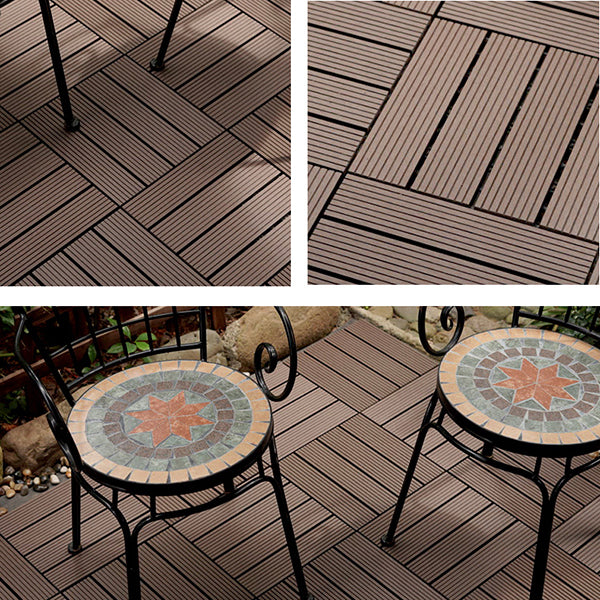 Outdoor Patio Flooring Tiles Embossed Composite Snap Fit Decking Tiles