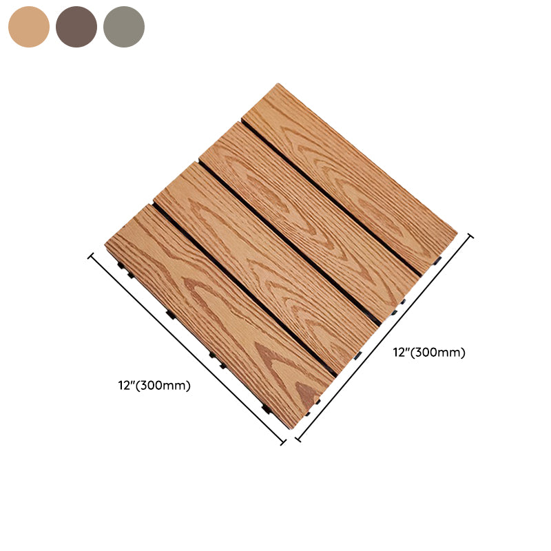 Outdoor Patio Flooring Tiles Embossed Composite Snap Fit Decking Tiles