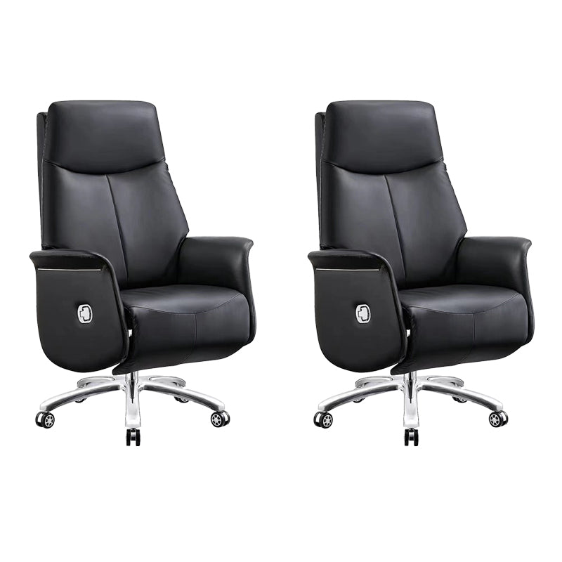 Modern Office Chair Leather No Distressing Ergonomic Chair with Wheels