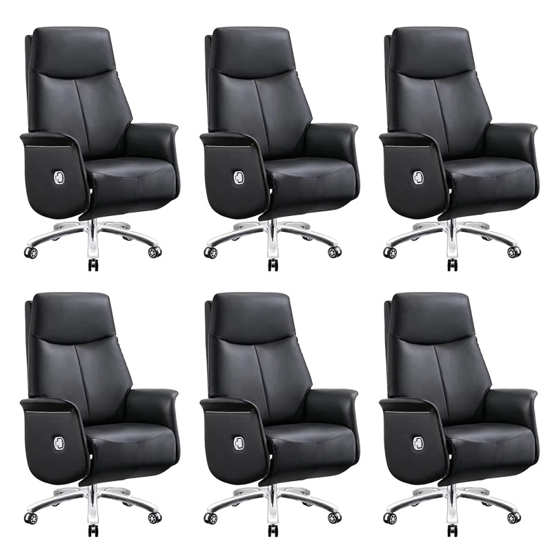 Modern Office Chair Leather No Distressing Ergonomic Chair with Wheels