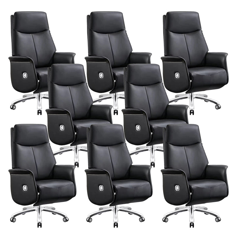 Modern Office Chair Leather No Distressing Ergonomic Chair with Wheels