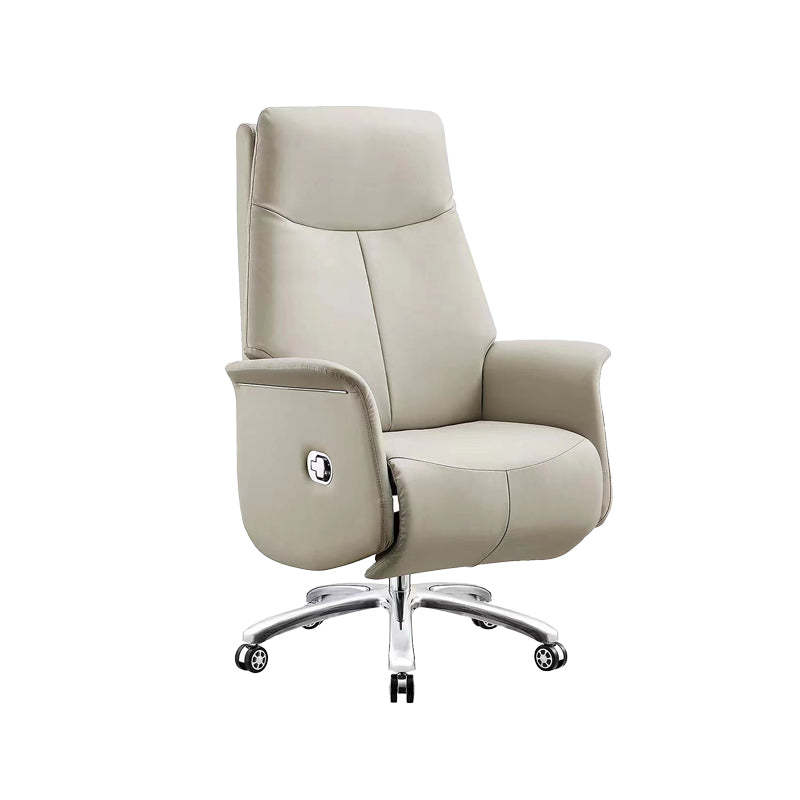 Modern Office Chair Leather No Distressing Ergonomic Chair with Wheels