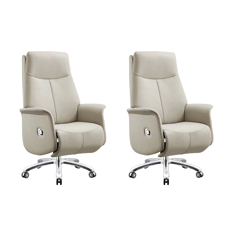 Modern Office Chair Leather No Distressing Ergonomic Chair with Wheels