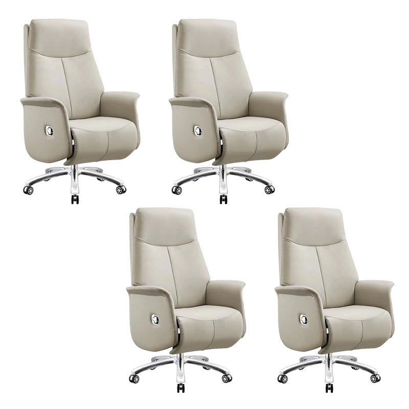 Modern Office Chair Leather No Distressing Ergonomic Chair with Wheels