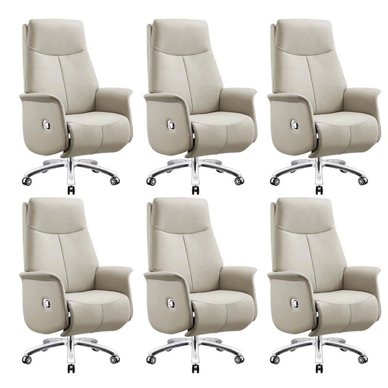 Modern Office Chair Leather No Distressing Ergonomic Chair with Wheels