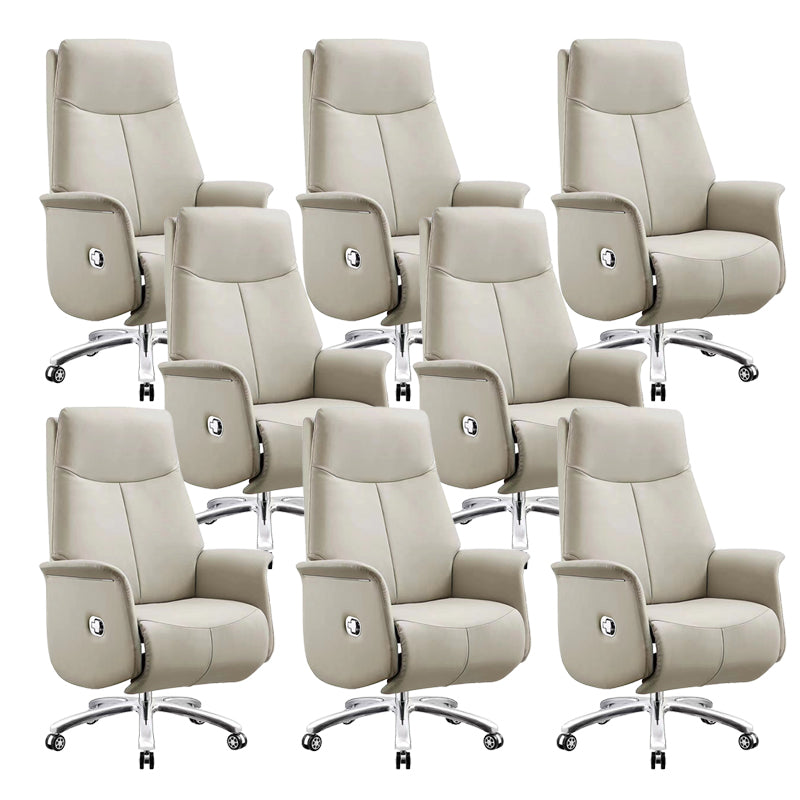 Modern Office Chair Leather No Distressing Ergonomic Chair with Wheels