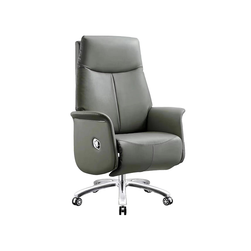 Modern Office Chair Leather No Distressing Ergonomic Chair with Wheels