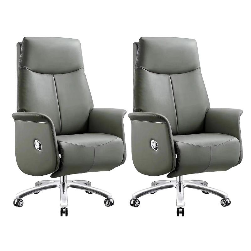 Modern Office Chair Leather No Distressing Ergonomic Chair with Wheels