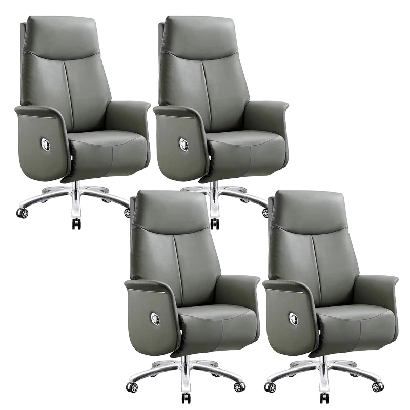 Modern Office Chair Leather No Distressing Ergonomic Chair with Wheels