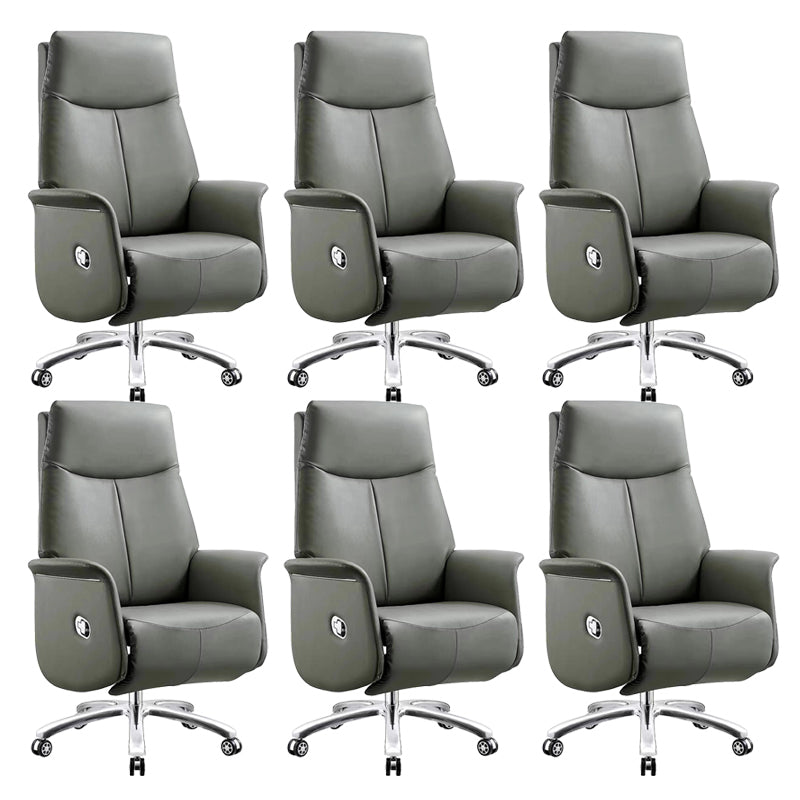 Modern Office Chair Leather No Distressing Ergonomic Chair with Wheels