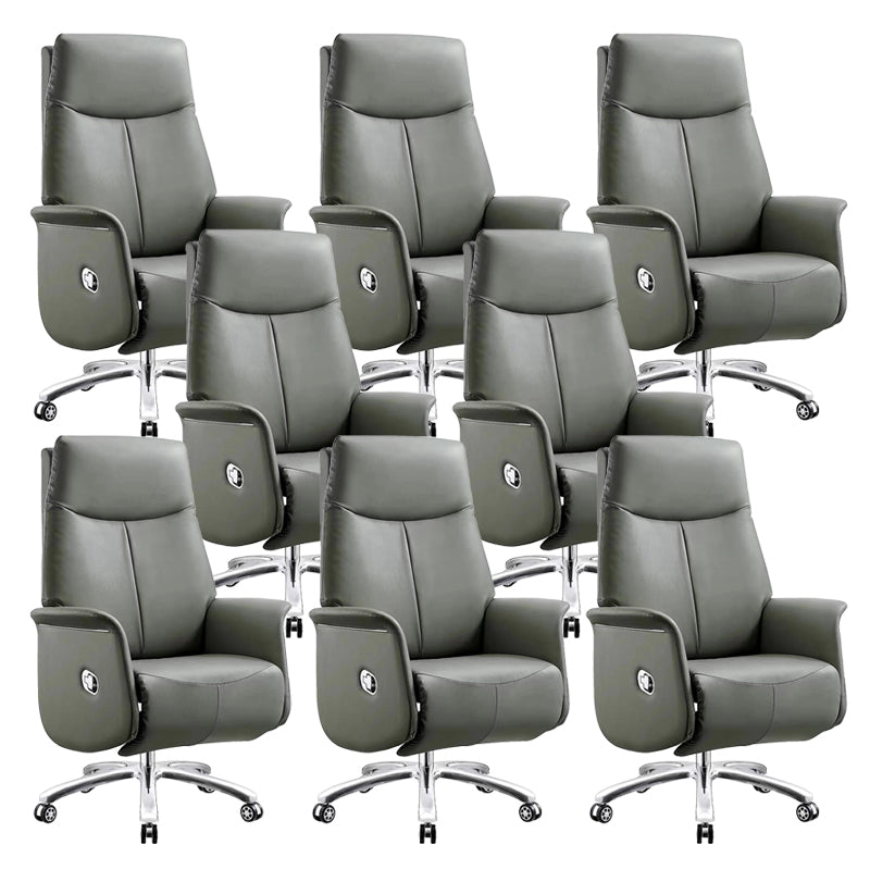 Modern Office Chair Leather No Distressing Ergonomic Chair with Wheels