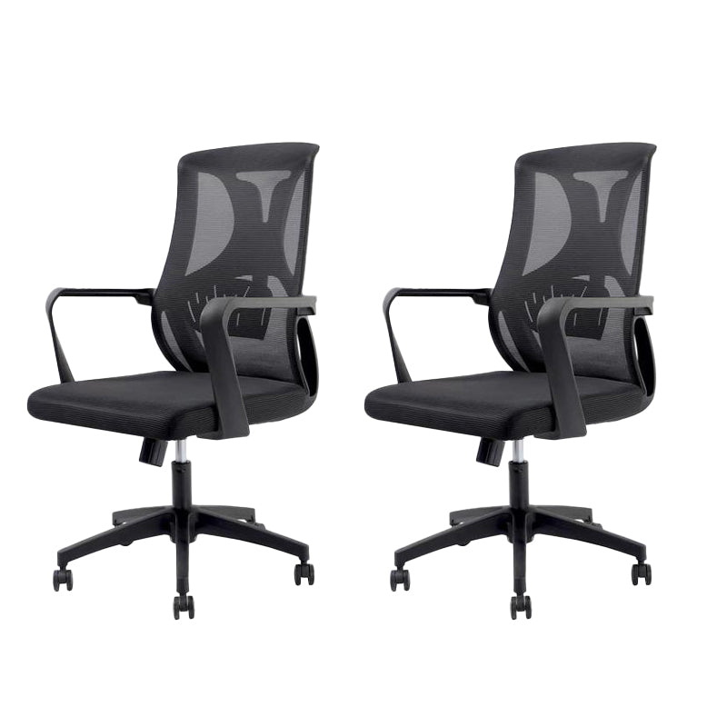 Modern Fixed Arms Office Chair No Distressing Ergonomic Desk Chair without Wheels