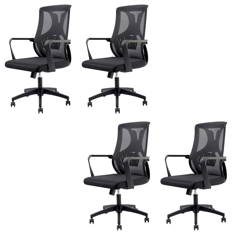 Modern Fixed Arms Office Chair No Distressing Ergonomic Desk Chair without Wheels