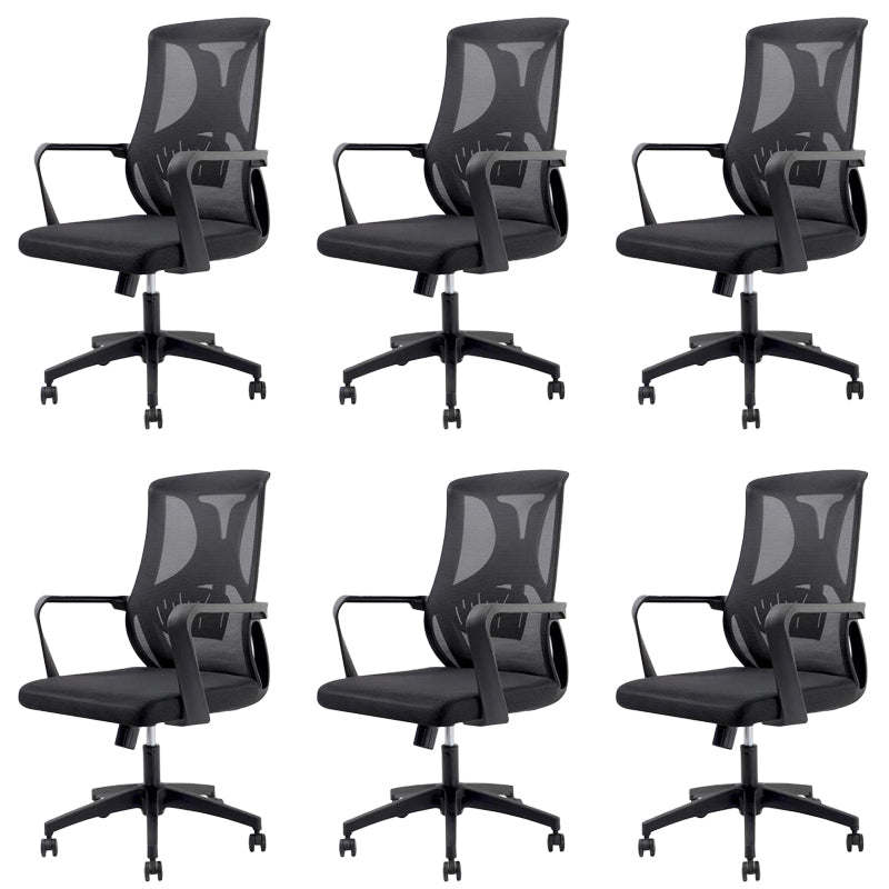 Modern Fixed Arms Office Chair No Distressing Ergonomic Desk Chair without Wheels