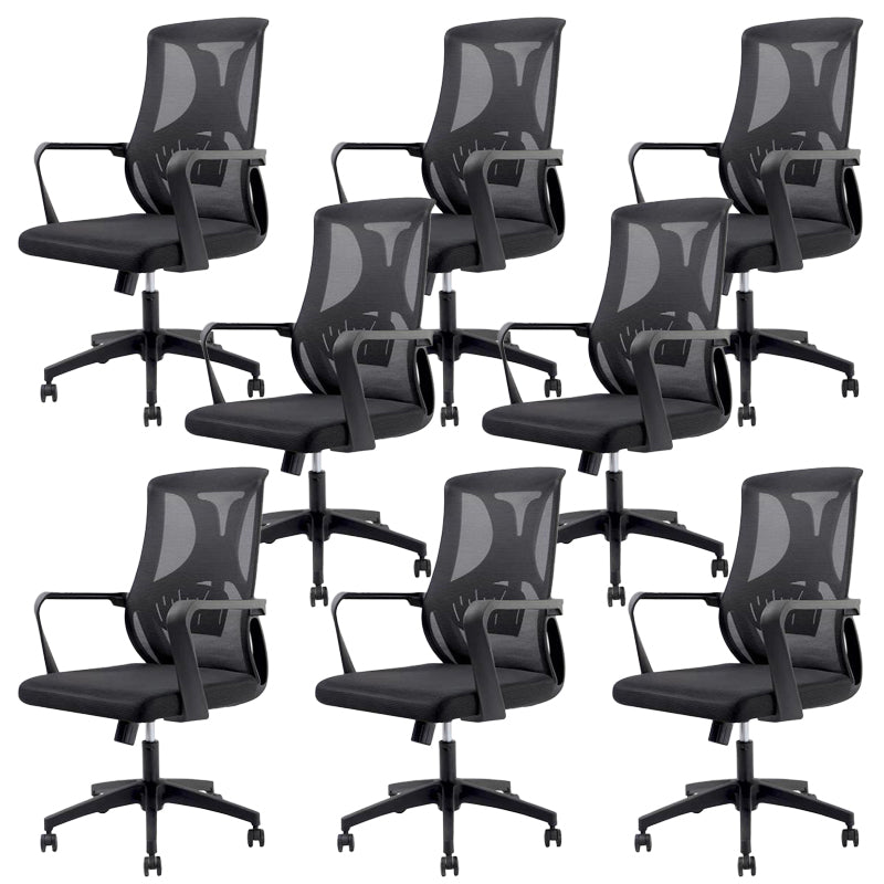 Modern Fixed Arms Office Chair No Distressing Ergonomic Desk Chair without Wheels