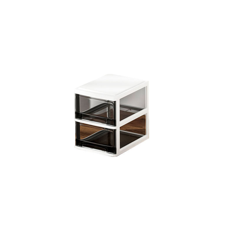 Lateral Filing Cabinet Transparent Plastic Drawers File Cabinet for Home or Office