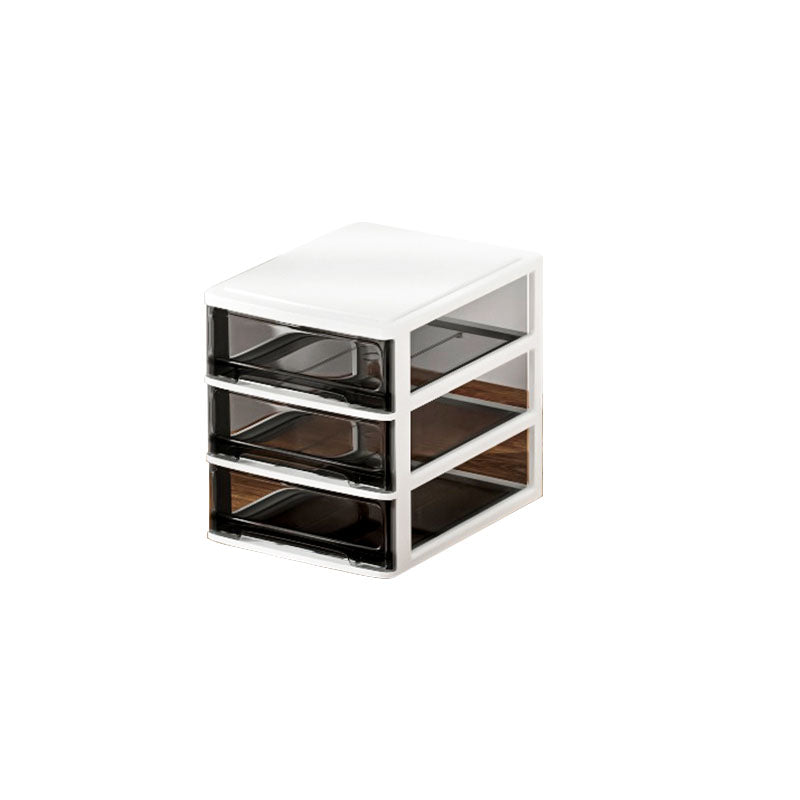 Lateral Filing Cabinet Transparent Plastic Drawers File Cabinet for Home or Office