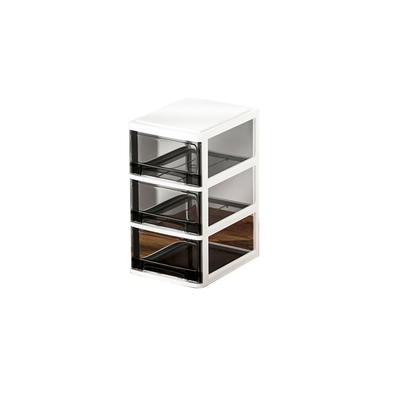 Lateral Filing Cabinet Transparent Plastic Drawers File Cabinet for Home or Office