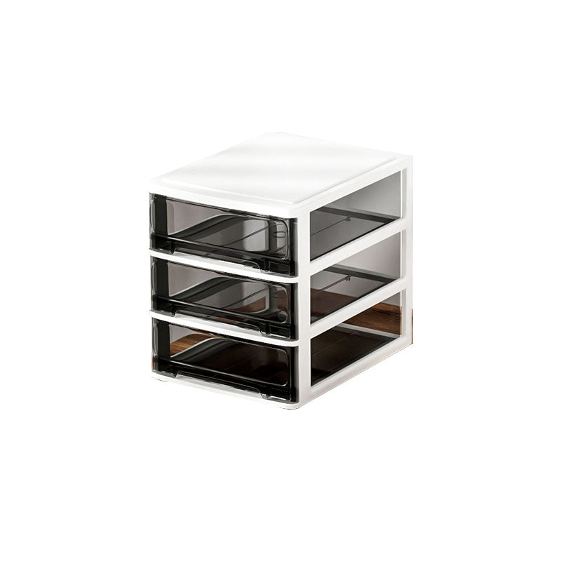 Lateral Filing Cabinet Transparent Plastic Drawers File Cabinet for Home or Office