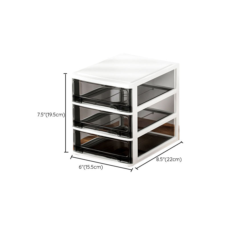 Lateral Filing Cabinet Transparent Plastic Drawers File Cabinet for Home or Office