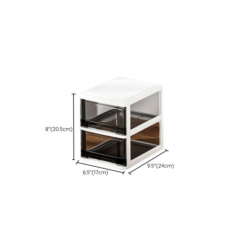 Lateral Filing Cabinet Transparent Plastic Drawers File Cabinet for Home or Office