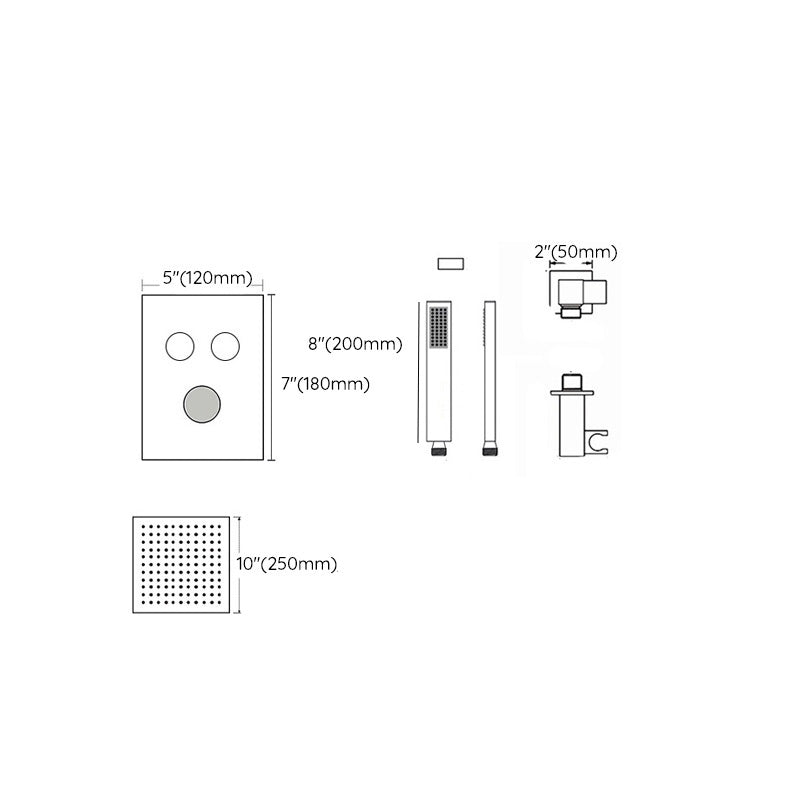 Modern Shower System Brass Temperature Control Ceiling Mounted Shower Combo