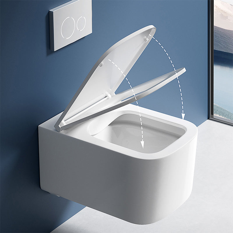 Modern Wall Mounted Flush Toilet White Urine Toilet with Seat for Bathroom