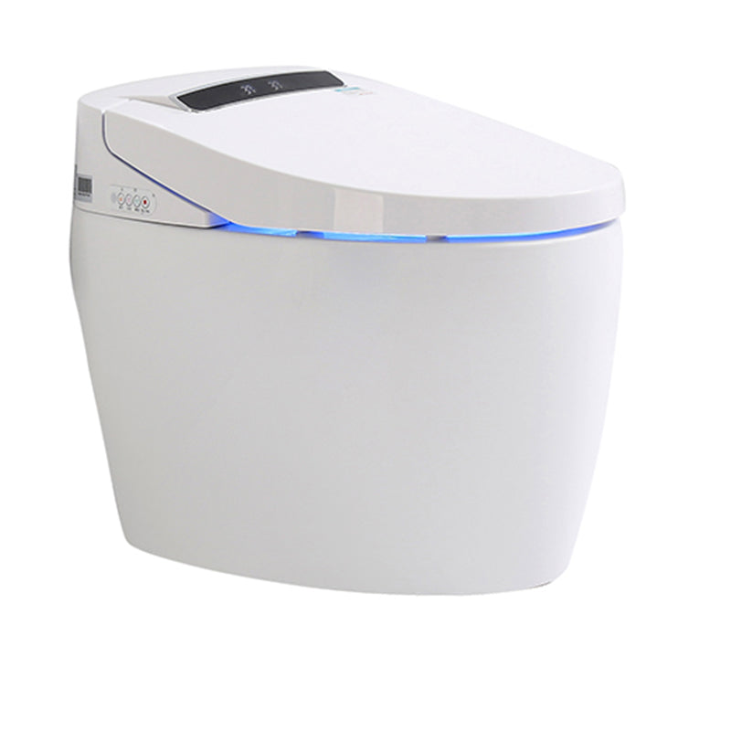 Minimalist White Floor Standing Bidet with Heated Seat and Remote Control Included