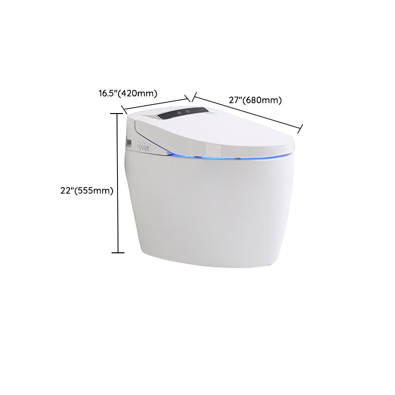 Minimalist White Floor Standing Bidet with Heated Seat and Remote Control Included