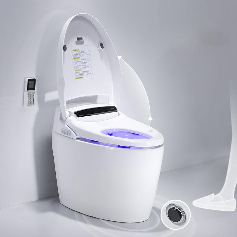 Contemporary White Floor Standing Bidet with Heated Seat and Remote Control Included