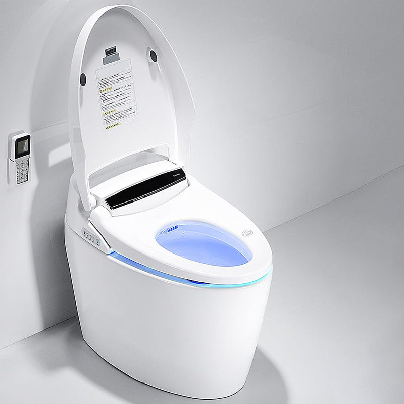 Contemporary White Floor Standing Bidet with Heated Seat and Remote Control Included