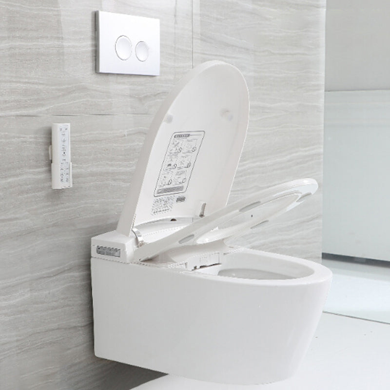 Contemporary Wall Hung Toilet Set Elongated Bowl Shape Smart Bidet