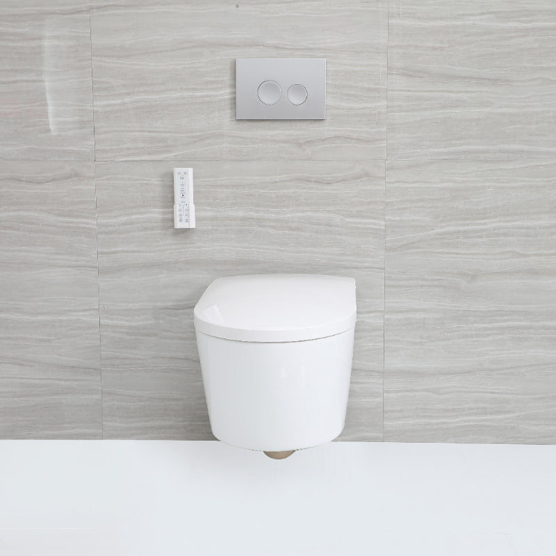 Contemporary Wall Hung Toilet Set Elongated Bowl Shape Smart Bidet