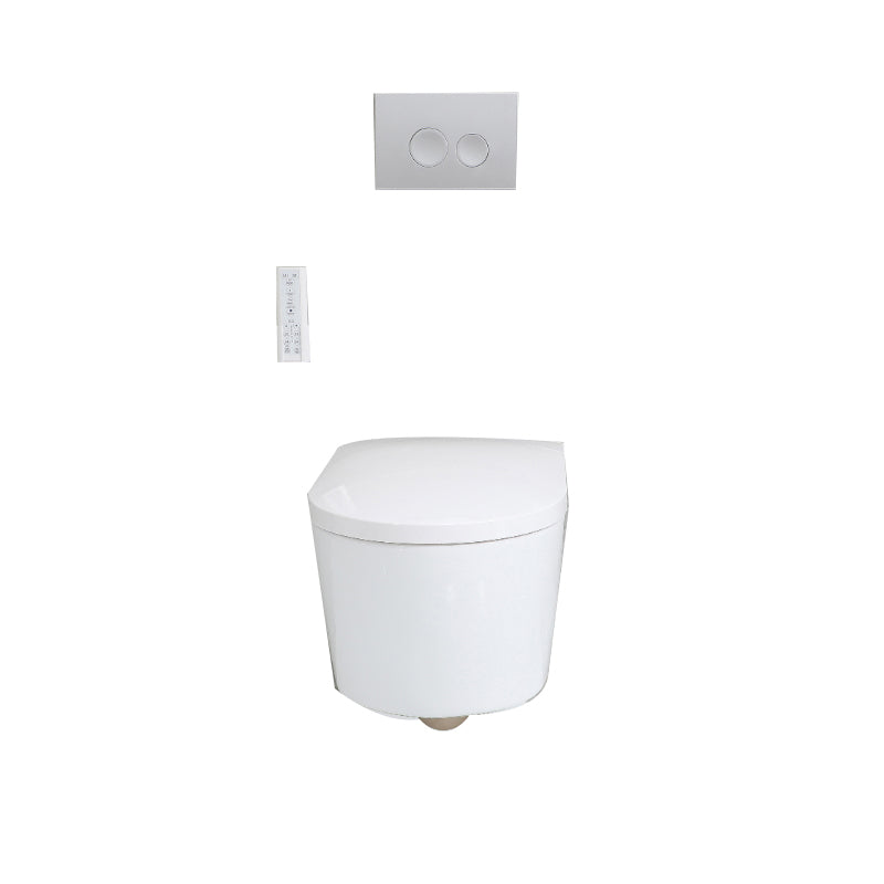 Contemporary Wall Hung Toilet Set Elongated Bowl Shape Smart Bidet