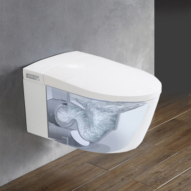 Contemporary Wall Hung Toilet Set Elongated Bowl Shape Smart Bidet