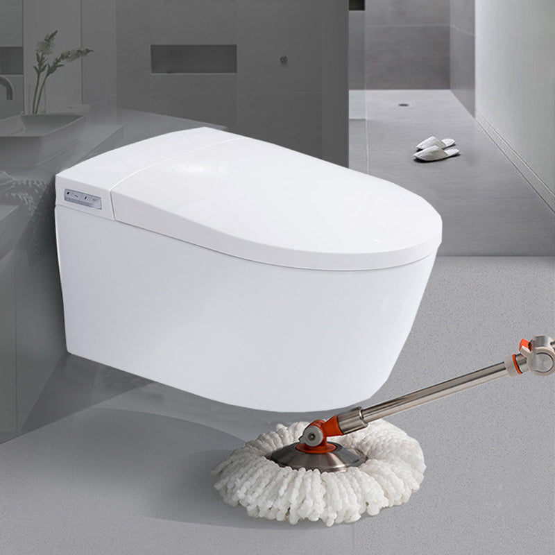 Contemporary Wall Hung Toilet Set Elongated Bowl Shape Smart Bidet