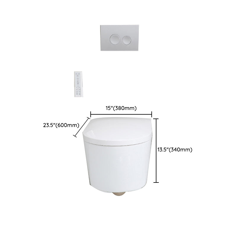 Contemporary Wall Hung Toilet Set Elongated Bowl Shape Smart Bidet