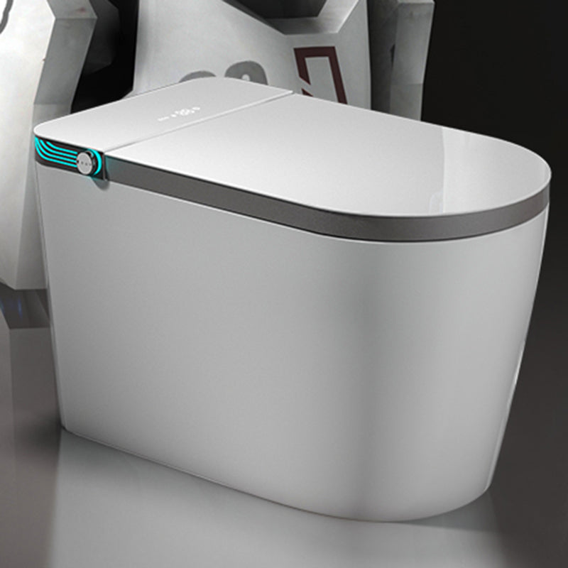 All-In-One Smart Toilet White Elongated Floor Standing Bidet with Heated Seat