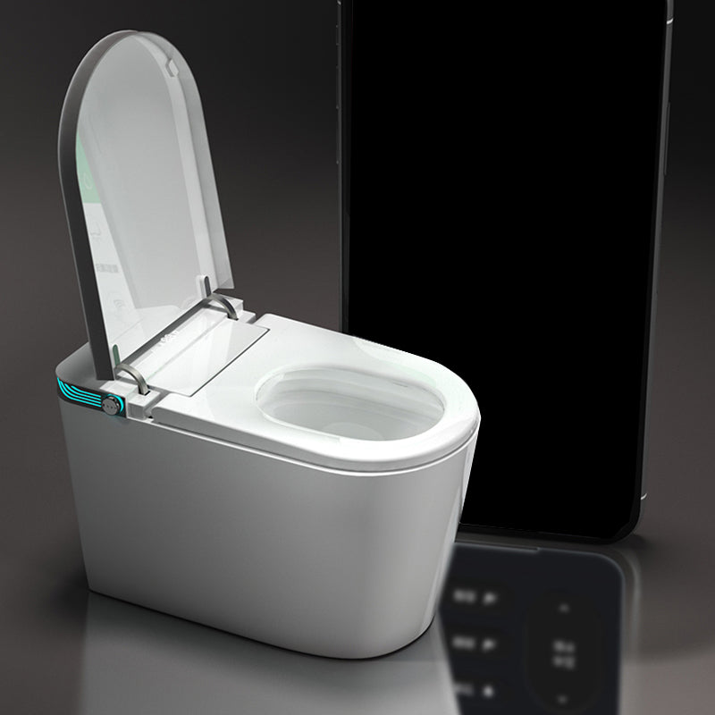 All-In-One Smart Toilet White Elongated Floor Standing Bidet with Heated Seat