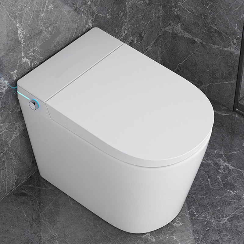 Elongated Smart Toilet White Floor Standing Bidet with Heated Seat and Tank