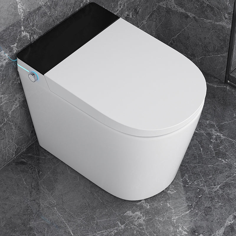 Elongated Smart Toilet White Floor Standing Bidet with Heated Seat and Tank