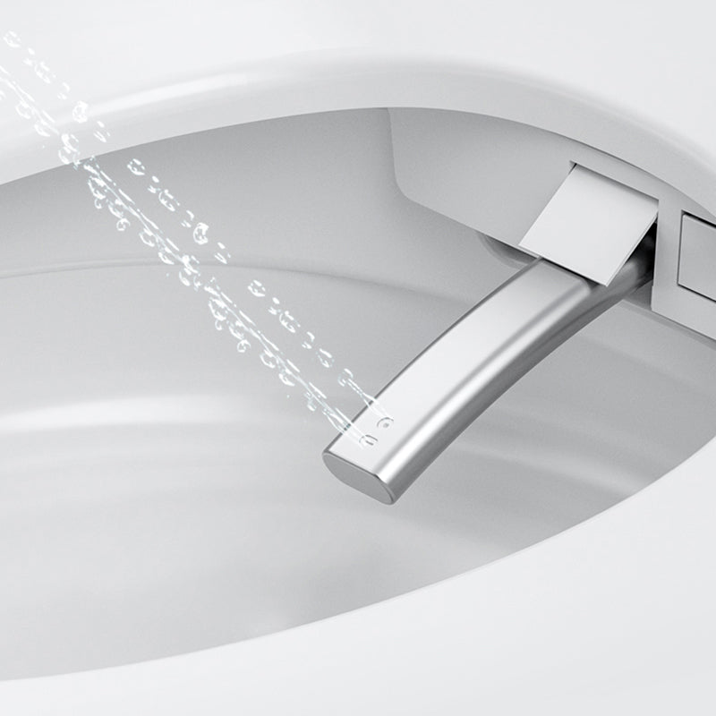 Elongated Smart Toilet White Floor Standing Bidet with Heated Seat and Tank