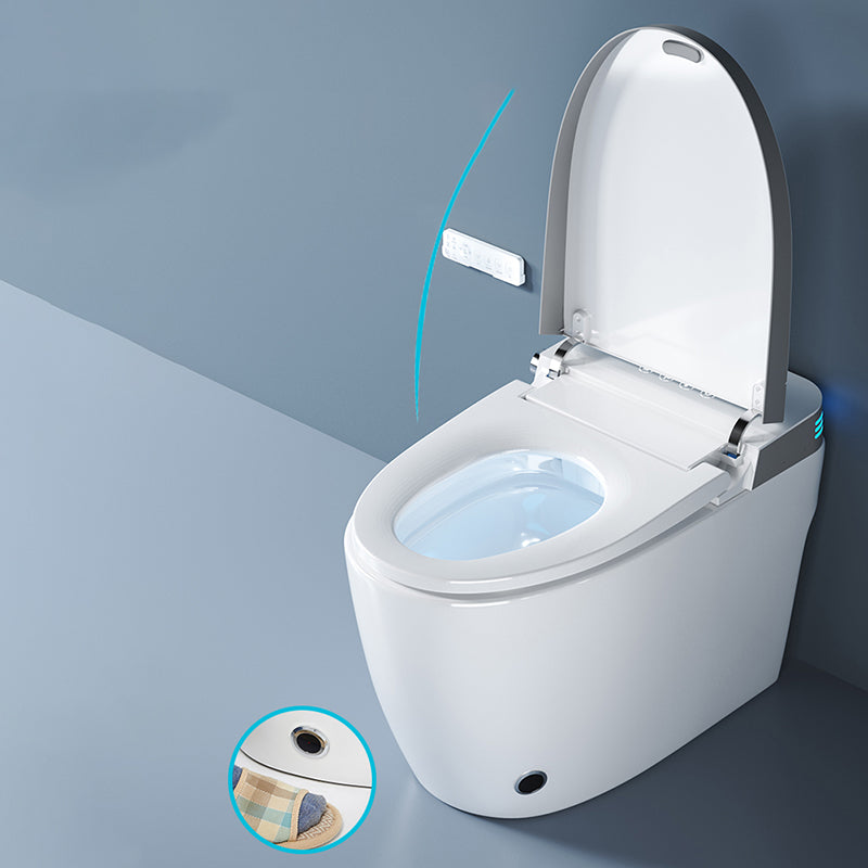 Elongated Smart Toilet White Floor Standing Bidet with Heated Seat