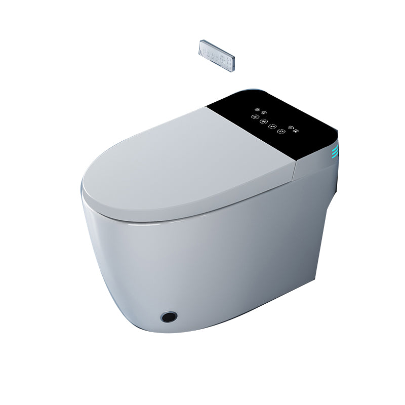 Elongated Smart Toilet White Floor Standing Bidet with Heated Seat