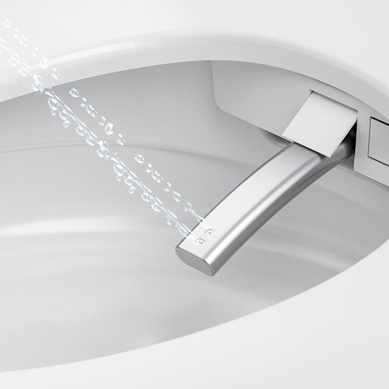 Elongated Smart Toilet White Floor Standing Bidet with Heated Seat