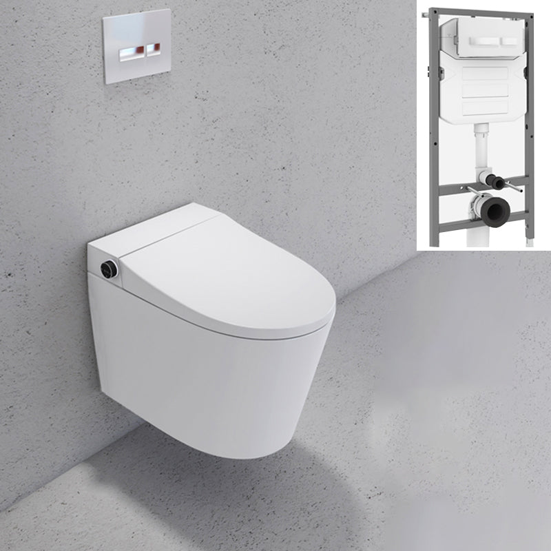 Elongated Wall Hung Toilet with Tank Smart Bidet with Heated Seat