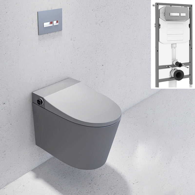 Elongated Wall Hung Toilet with Tank Smart Bidet with Heated Seat